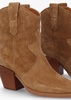 Austin Tan Suede Western Stacked Heel Ankle Boots