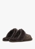 Brown Double-Face Sheepskin Closed Mule Slippers