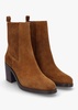 Adios Tan Suede Western Chelsea Mid-Heel Boots