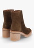 Airy Green Suede Block Heel Ankle Boots