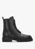 Abode Black Leather Embellished Ankle Boots