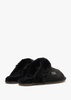 Black Double-Face Sheepskin Closed Mule Slippers
