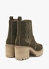 Airedale Khaki Suede Platform Heeled Boots