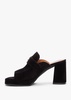 Memphis Black Suede Block Heel Mules
