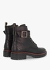 Heidi Black Pebbled Leather Camando Ankle Boots