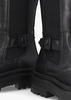Alicia Black Leather Knee High Chelsea Boots