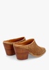 Antwerp Tan Suede Western Stacked Heel Backless Mules