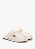 Pale Leather Sheepskin Closed Mule Slippers