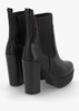 Ablush Black Leather Platform High Heel Ankle Boots