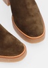 Airy Green Suede Block Heel Ankle Boots
