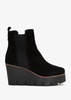 Alpaca Black Suede Wedge Ankle Boots
