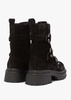Akita Black Suede Jeweled Biker Boots