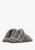 Grey Double-Face Sheepskin Closed Mule Slippers