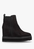 Azure Black Suede Wedge Chelsea Boots