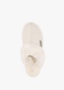 Pale Leather Sheepskin Closed Mule Slippers
