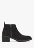 Ackie Black Suede Western Ankle Boots