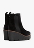 Alpaca Black Suede Wedge Ankle Boots