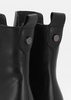 Alpaca Black Leather Wedge Ankle Boots