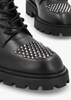 Abode Black Leather Embellished Ankle Boots