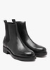 Fancy Black Leather Chelsea Boots