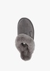 Grey Double-Face Sheepskin Closed Mule Slippers