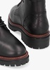 Heidi Black Pebbled Leather Camando Ankle Boots