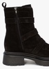Akita Black Suede Jeweled Biker Boots