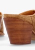 Antwerp Tan Suede Western Stacked Heel Backless Mules