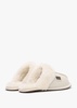 Pale Leather Sheepskin Closed Mule Slippers