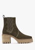 Airedale Khaki Suede Platform Heeled Boots