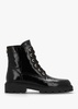 Acorn Black Patent Leather Lace Up Ankle Boots