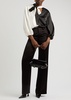Mahogany colour-block satin blouse