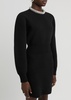 Crystal-embellished wool-blend mini dress