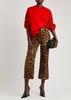 Layered-effect cable-knit wool jumper
