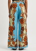 Ondine printed cotton-poplin trousers