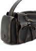 Multipocket faded grained-leather top handle bag 
