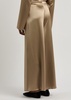 Zaniah cropped flared-leg satin trousers