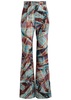 W Ray tartan virgin wool flared pants