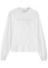 Logo-embroidered cotton top
