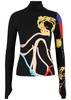 Delaina printed jersey top