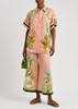 Papaya printed flax shirt