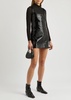 Chasuble crinkled vinyl mini dress
