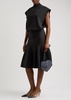 Flared wool-blend skirt