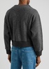 Logo-embroidered wool cardigan