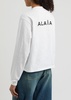 Logo-embroidered cotton top