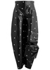 Stud-embellished faux leather trousers