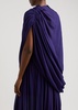 Asymmetric draped georgette top