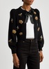 Kitty appliquéd stretch-wool cardigan