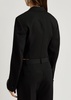 Double-breasted cropped wool blazer