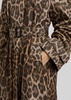Leopard-print belted woven trench coat